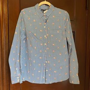 J Crew classic button-down shirt printed cotton